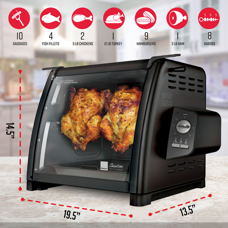 Ronco Modern Rotisserie Oven, Large Capacity (15lbs) Countertop Oven, Multi-Purpose Basket for Versatile Cooking, Easy-to-Use Controls