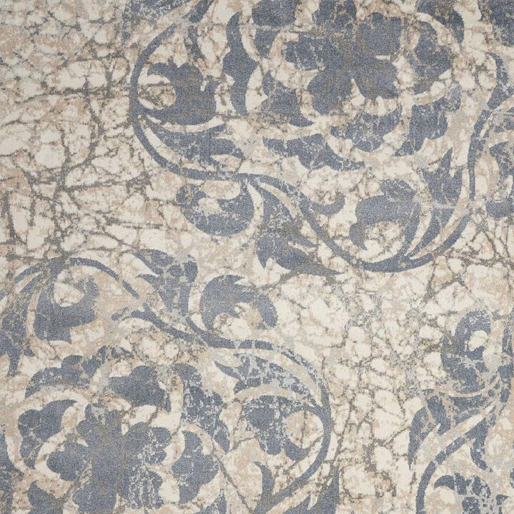 HomeRoots Floral Distressed Non Skid Area Rug