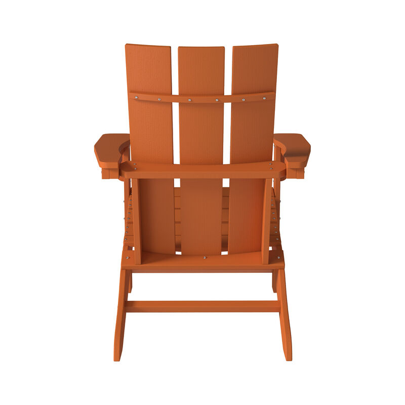 3 back panel design sense Outdoor Adirondack chair wood appearance material, widened armrests 4.7 inches, weight capacity of 380 pounds