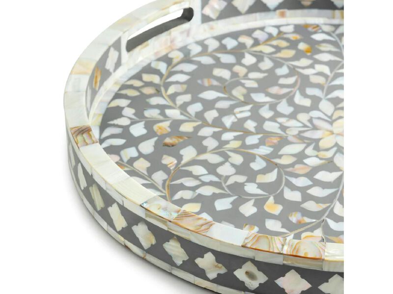 Jodhpur Mother of Pearl Decorative Tray - 18"