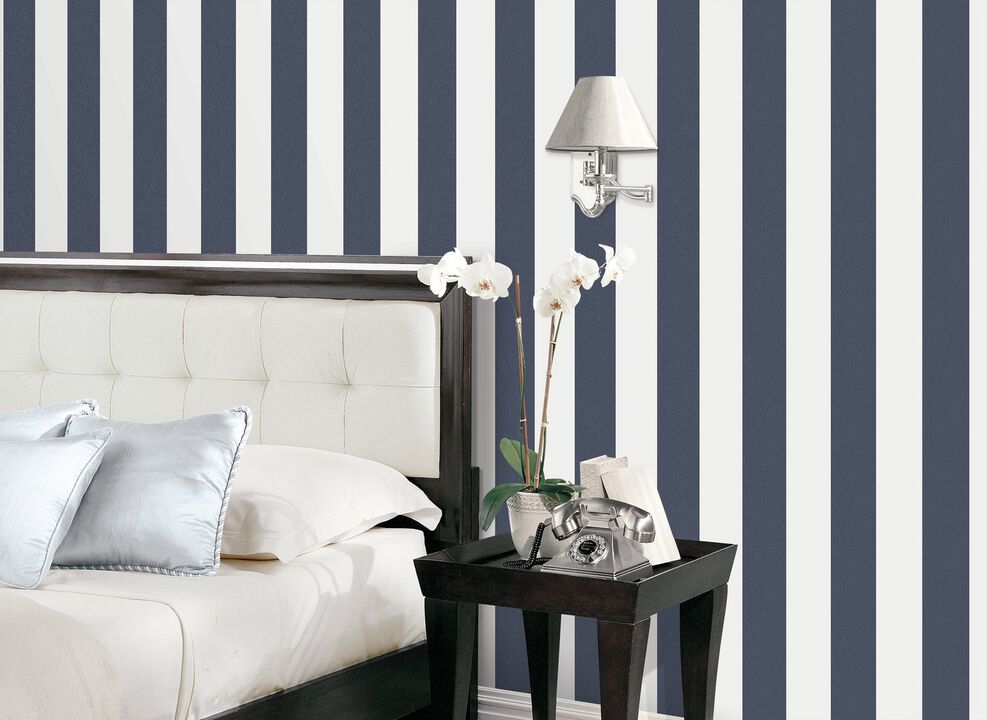 Smart Stripes 2 Surface Stripe Blue and White Wallpaper G67584