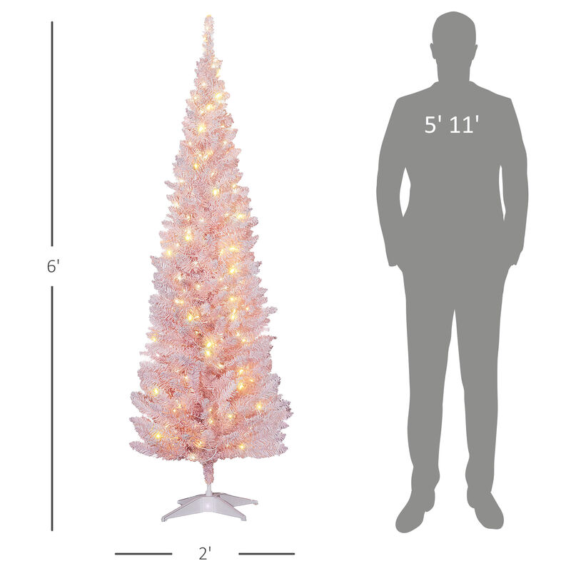 BreeBe 6ft Pencil Christmas Tree with Realistic Branches image number 2