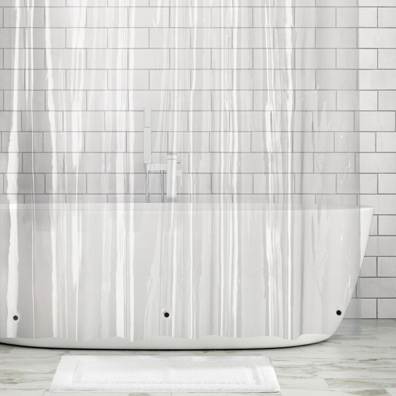 mDesign X-WIDE Waterproof Vinyl Shower Curtain Liner, 108" x 72" - Clear image number 2