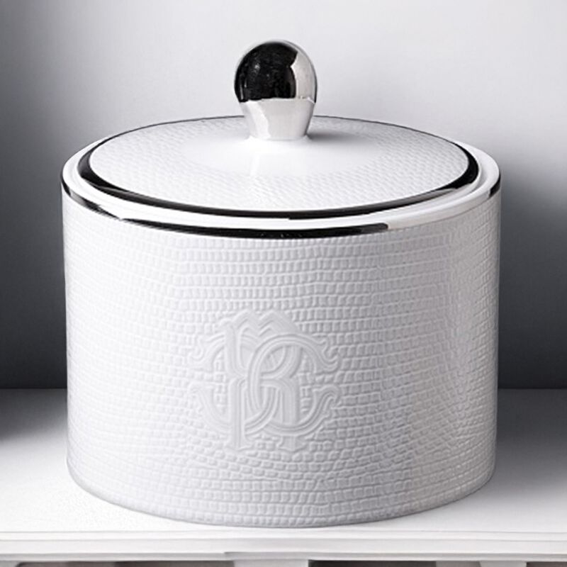 Sugar Pot LIZARD PLATIN   diam. 3.3", H 3.5" image number 1
