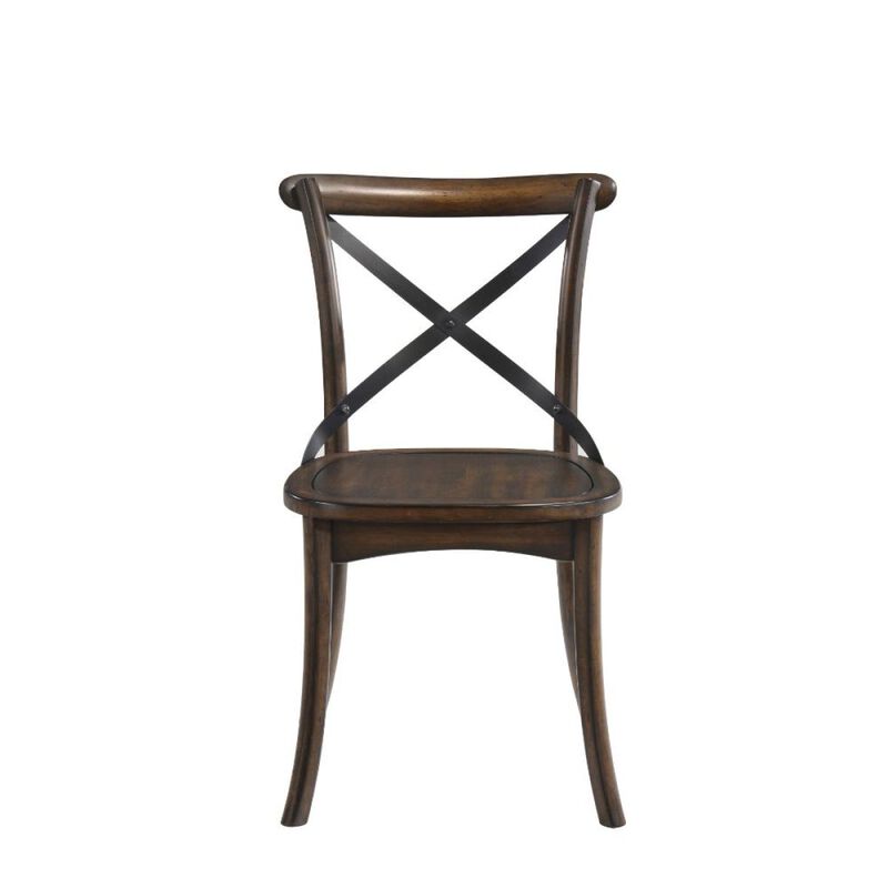 Kaelyn Side Chair (Set-2) in Dark Oak & Black
