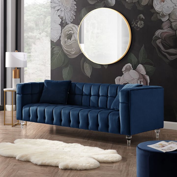 Inspired Home Steven Velvet Sofa