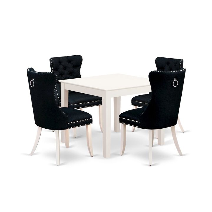 5 Piece Dining Room Furniture Set Consists of a Square Kitchen Table