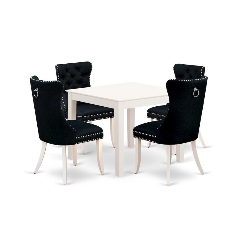 5 Piece Dining Room Furniture Set Consists of a Square Kitchen Table