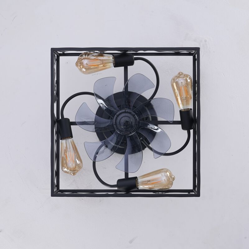 Square Flush Mount Bladeless Caged Ceiling Fan image number 5