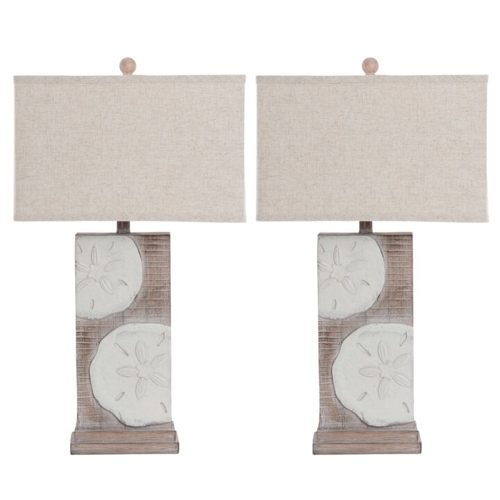 Lux Lighting Sand Dollar 30 Poly Table Lamp, (Set of 2)