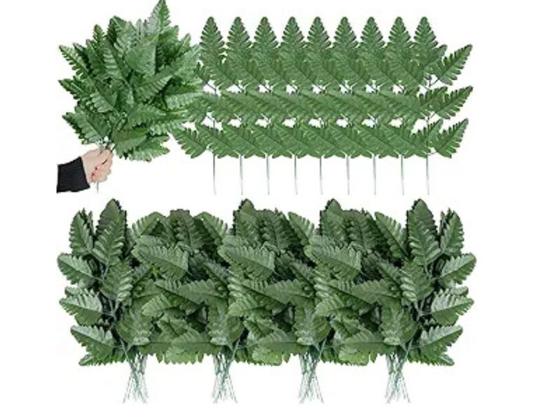 100 Piece Green Artificial Greenery Flower Heads Garden Porch Decor image number 0