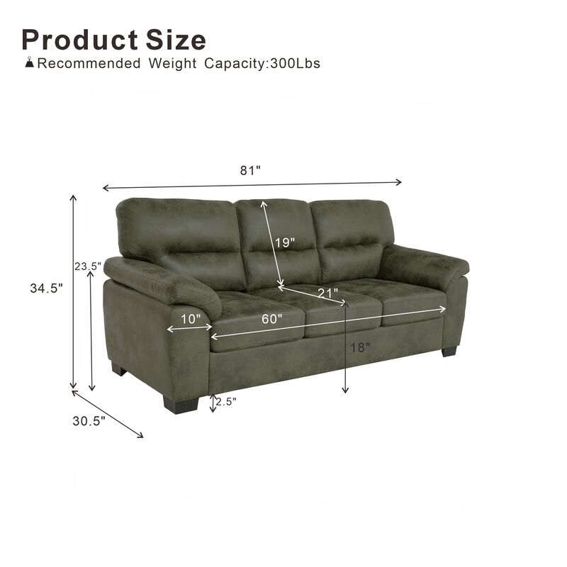 Domord Modern 81" Foil Fabric Sofa image number 3