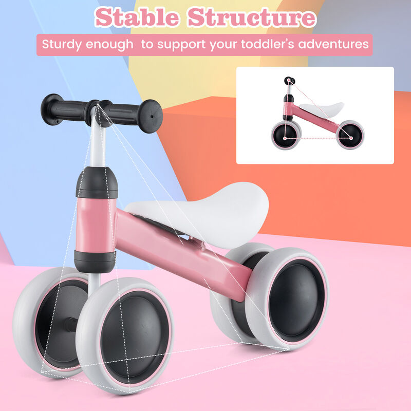 Baby Balance Bike with 4 Wheels and No Pedal Design for Toddlers image number 6