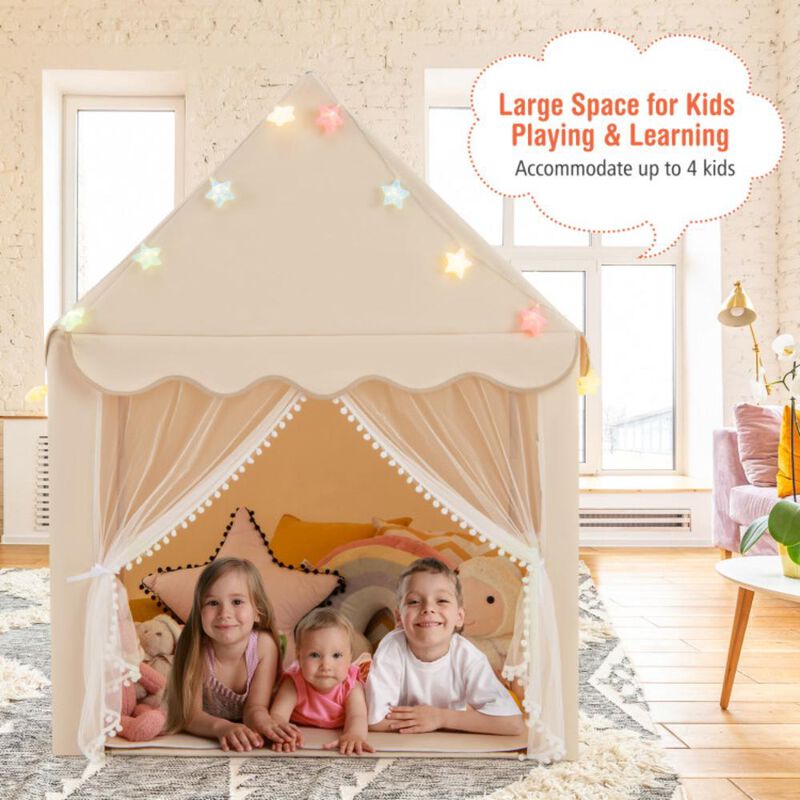 Hivvago Kids Playhouse Tent with Star Lights and Mat