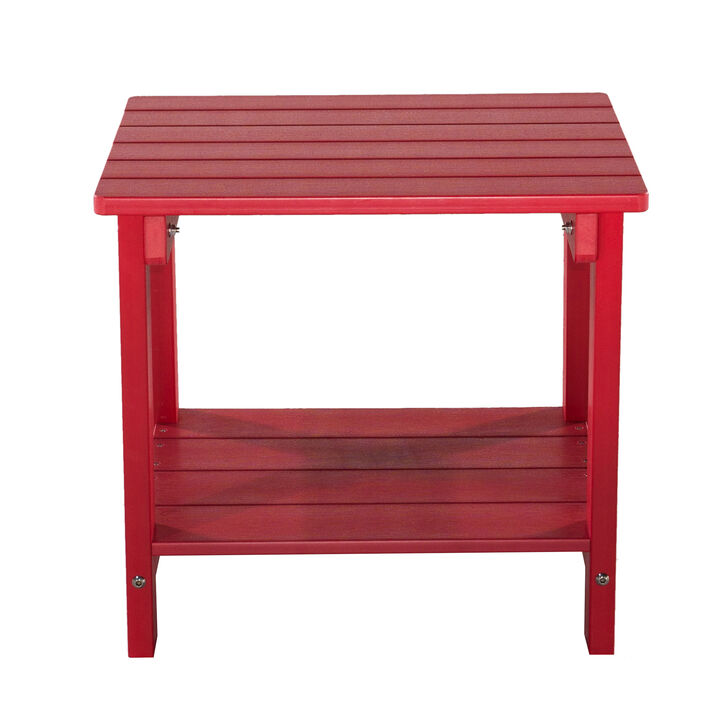 Red End Table with Shelf