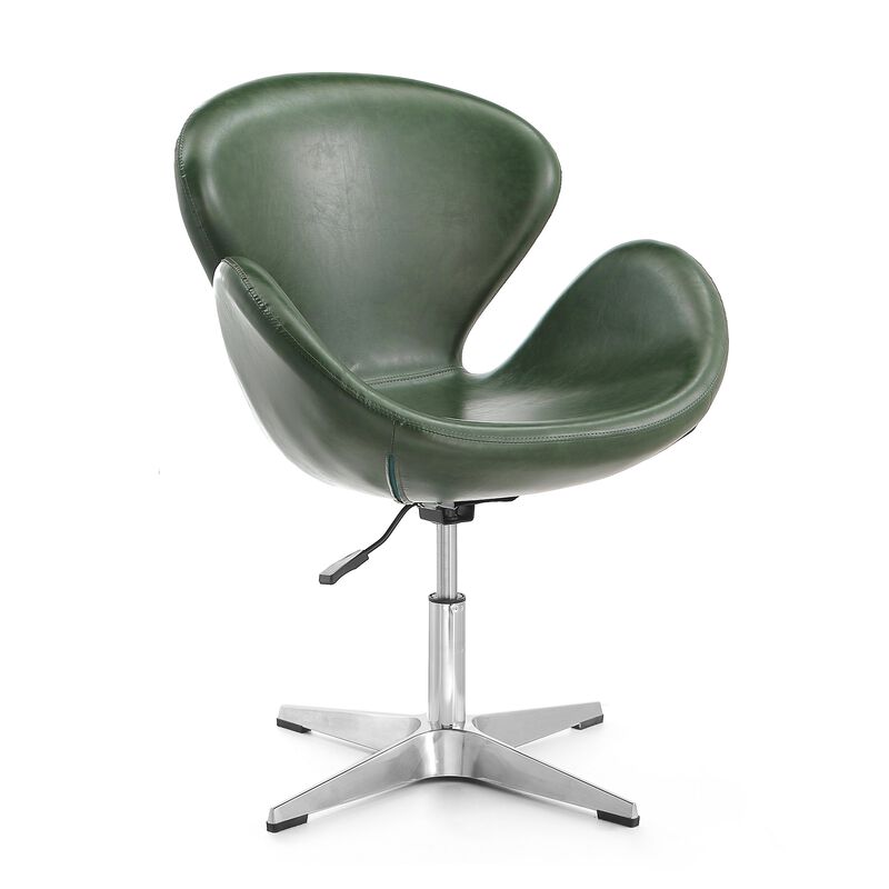 Raspberry Swivel Accent Chairs in Dark Green (Set of 2)