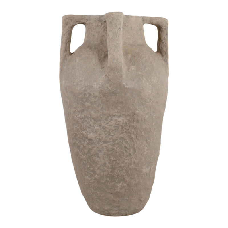 Paper Mache Handle Vase,Taupe image number 4