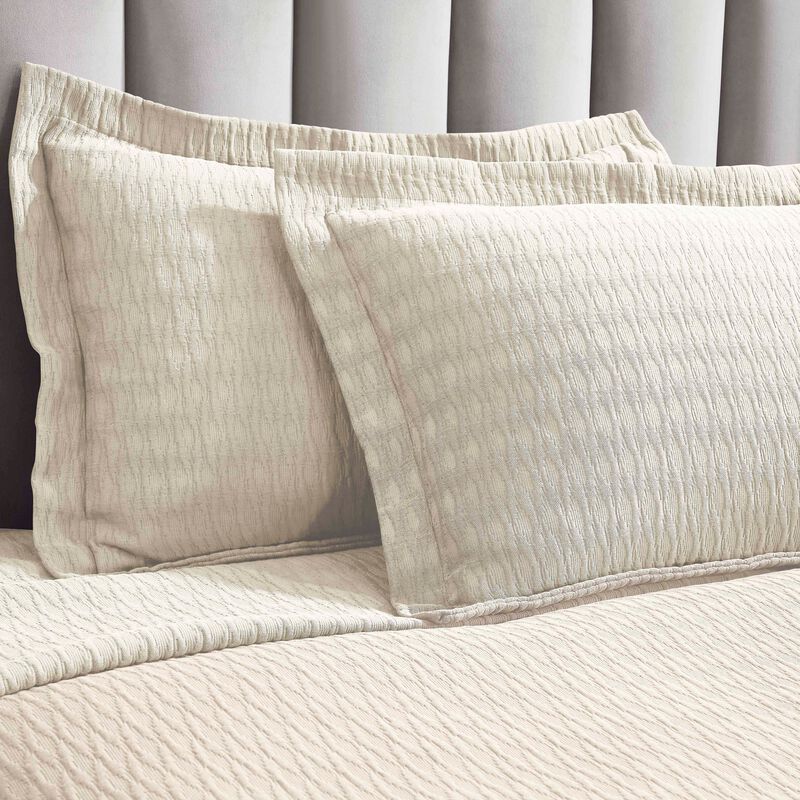 Lightweight Cotton Matelasse Bedspread Set with Diamond Pattern image number 2