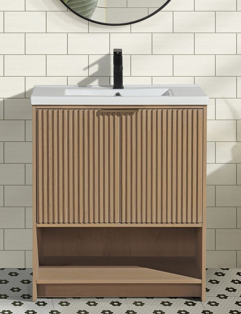 Diego 30" Bathroom Vanity Oak image number 4