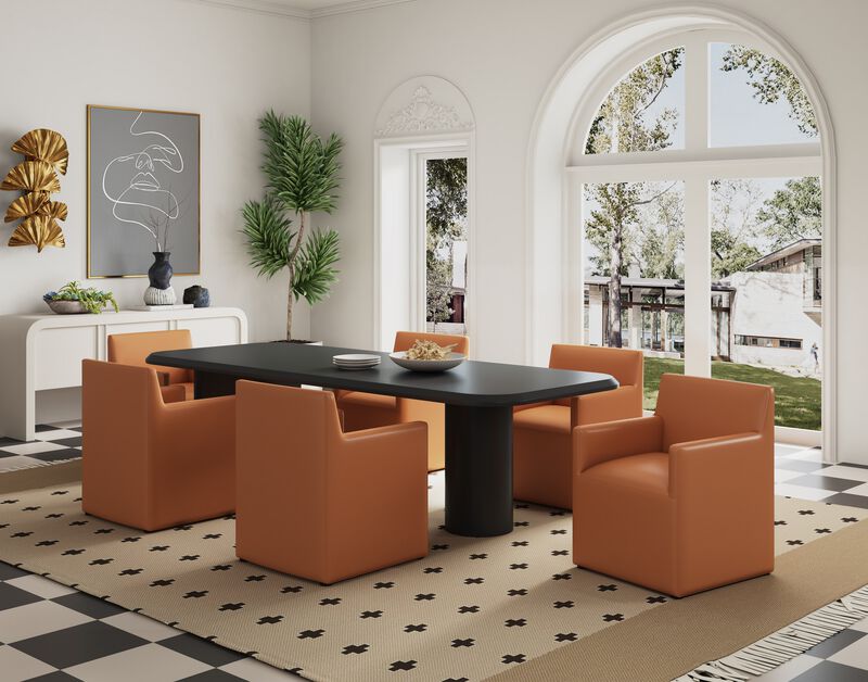 Anna Square Dining Arm Chairs in Brown (Set of 2)