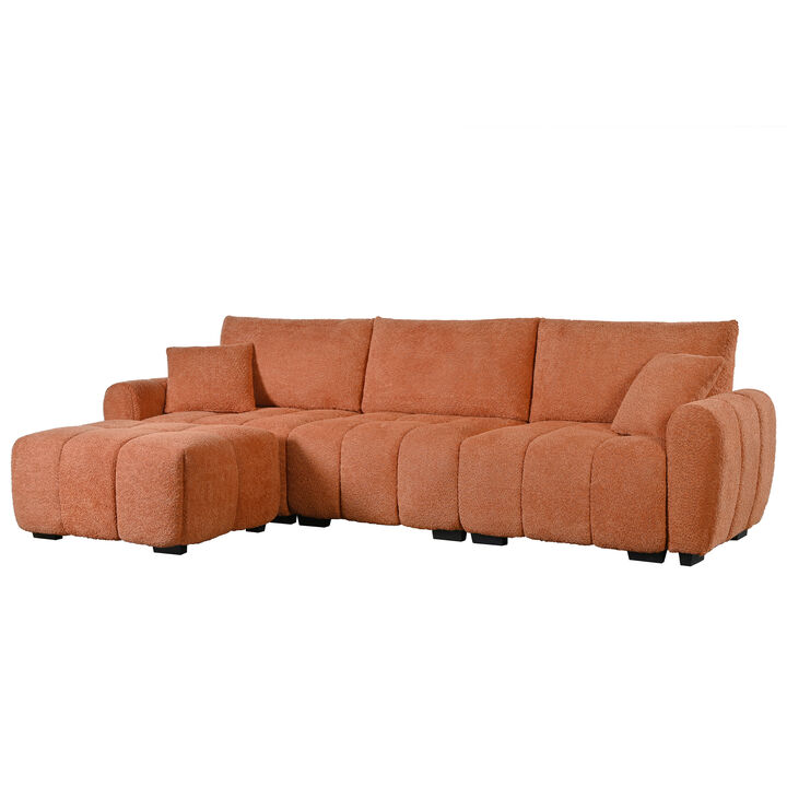 Merax Modular Sectional Sofa, L Shape with Extra-large Seat, Pull-line Design