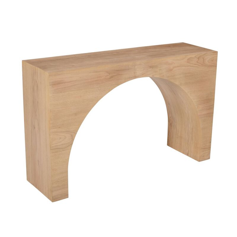 Jofran Archimedes 48 Arched Wood Modern Rustic Sofa Console Table