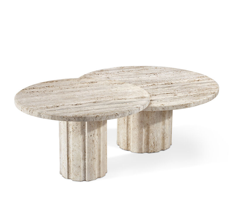 Amerigo Cocktail Table Set - Travertine