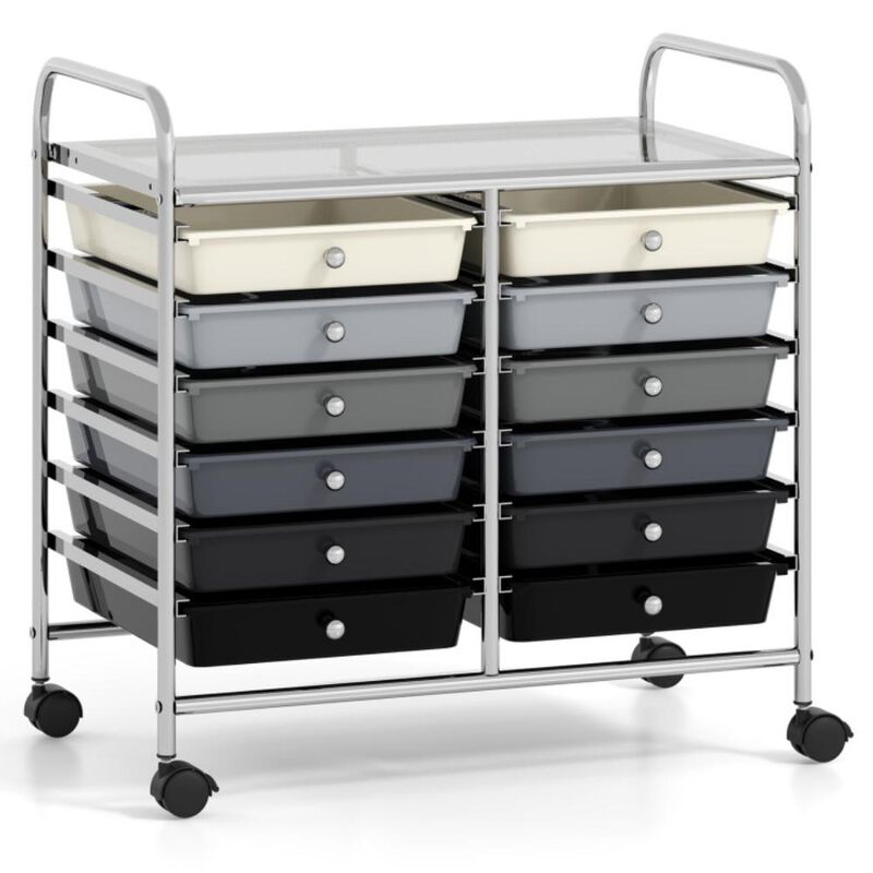 Hivvago 12 Drawers Rolling Storage Cart for Home and Office