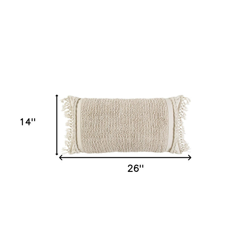 Decorative Braided Stripe Macrame Lumbar Pillow &ndash; Accent Cushion for Couch, Sofa, or Bedroom image number 2