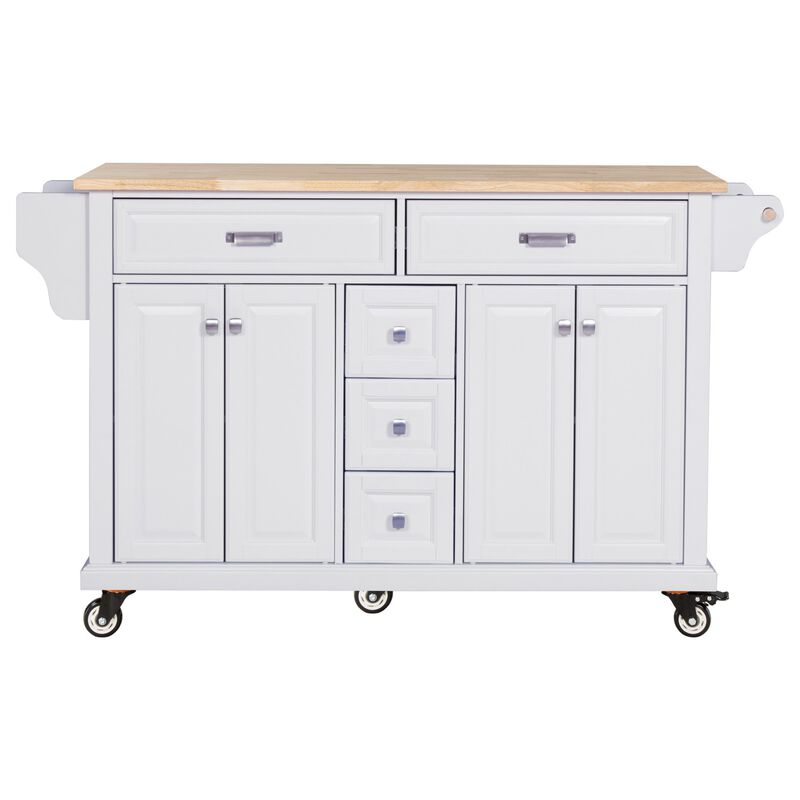 Streamdale Cambridge Natural Wood Top Kitchen Island with Storage image number 7