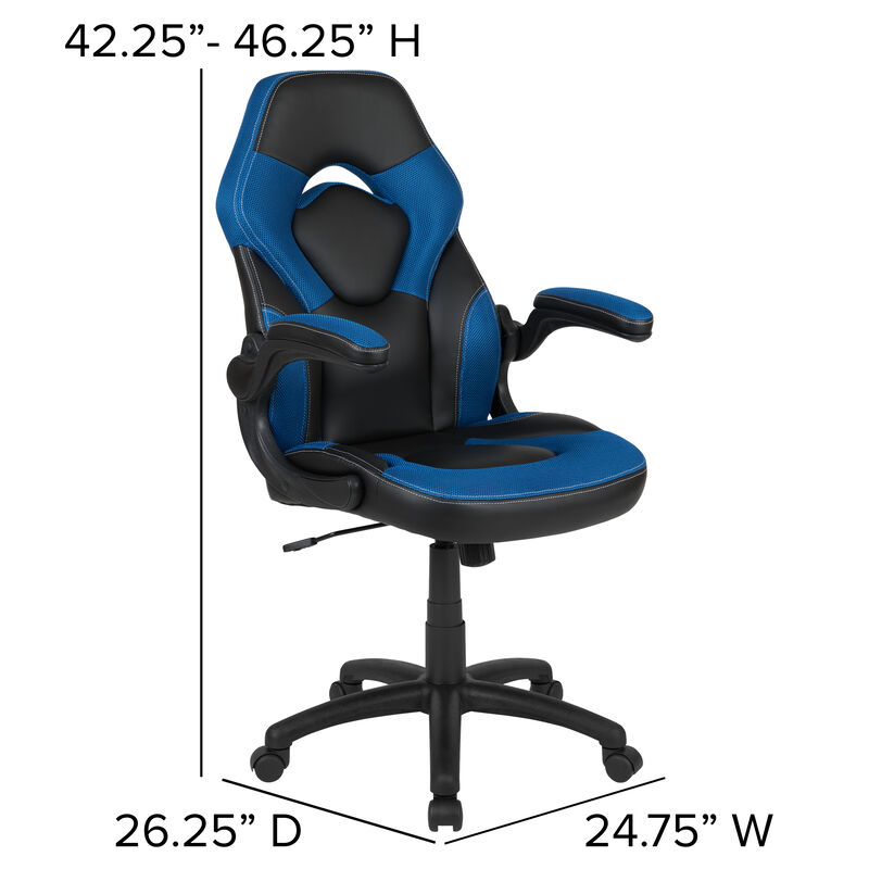 X10 Gaming Chair Racing Office Ergonomic Computer PC Adjustable Swivel Chair with Flip-up Arms, / LeatherSoft image number 4