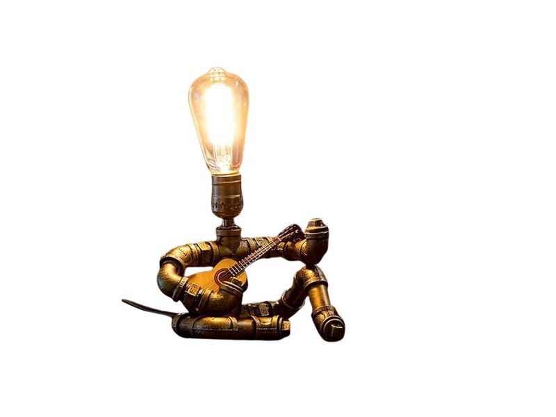Industrial Retro Steampunk Metal Robot Table Lamp For Bedroom Living Room image number 0