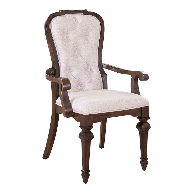 Liberty Furniture Providence Park Uph Arm Chair for Dining Room - Set of 2 - Chateau Brown image number 7