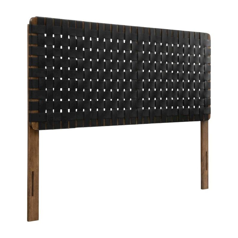 Vegan Leather King Headboard with Woven Texture and Durable Frame image number 0