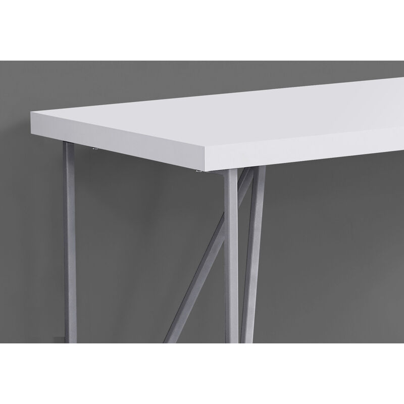 Monarch Specialties I 7376 Computer Desk, Home Office, Laptop, 48"L, Work, Metal, Laminate, White, Grey, Contemporary, Modern