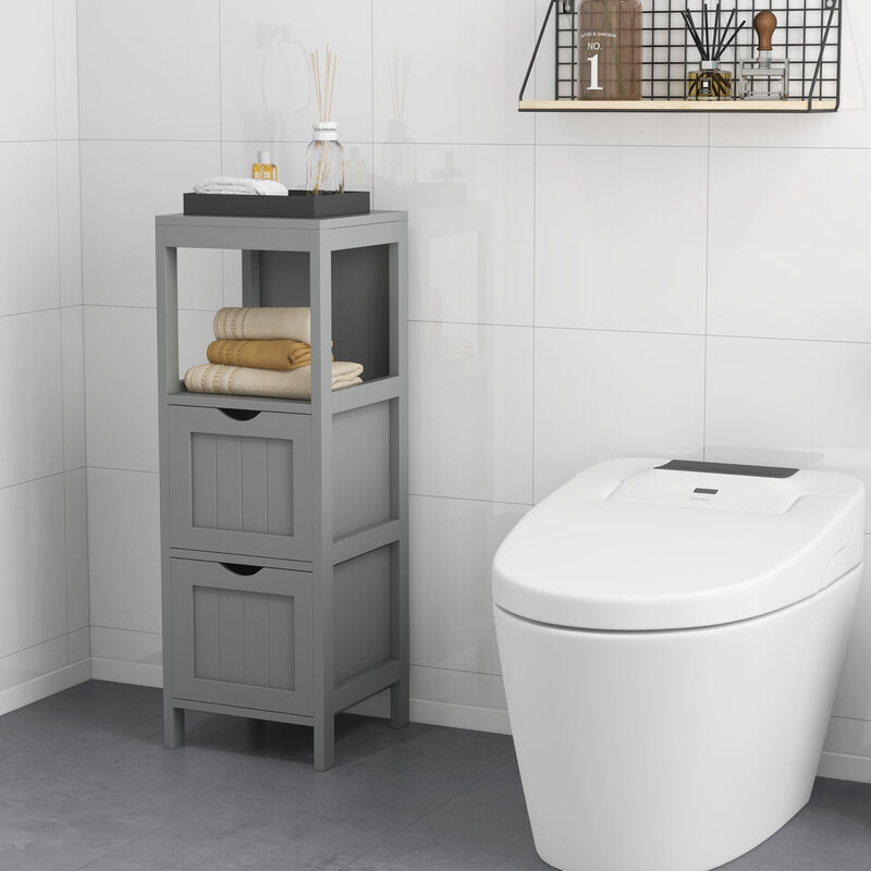Freestanding Storage Cabinet with 2 Removable Drawers for Bathroom