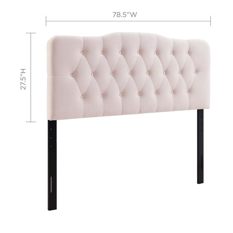 Annabel King Diamond Tufted Performance Velvet Headboard image number 1