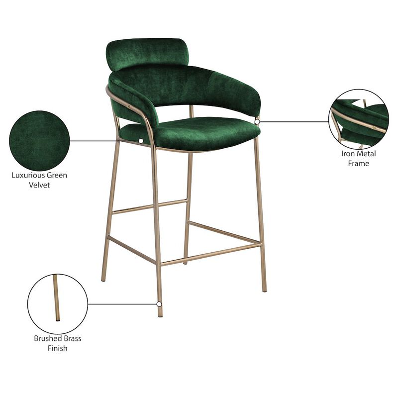 Meridian Furniture Yara Velvet Counter Stool
