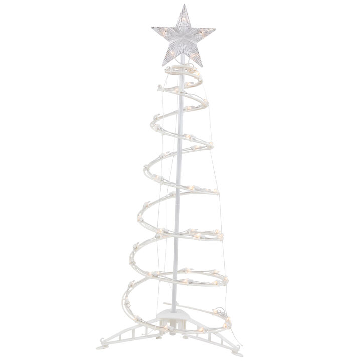 3ft Lighted Spiral Cone Tree Outdoor Christmas Decoration  Clear Lights