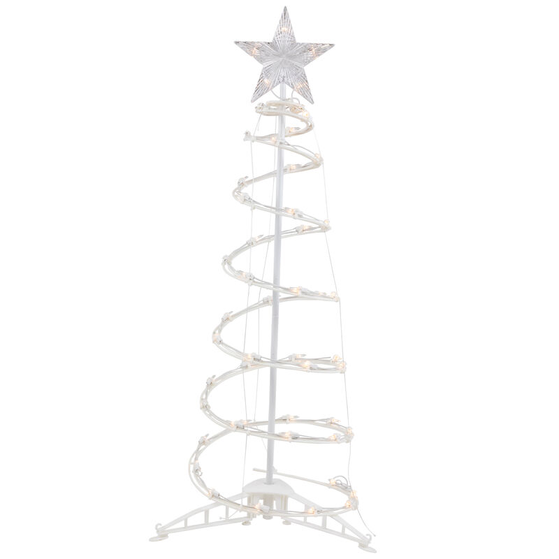 3ft Lighted Spiral Cone Tree Outdoor Christmas Decoration  Clear Lights image number 0