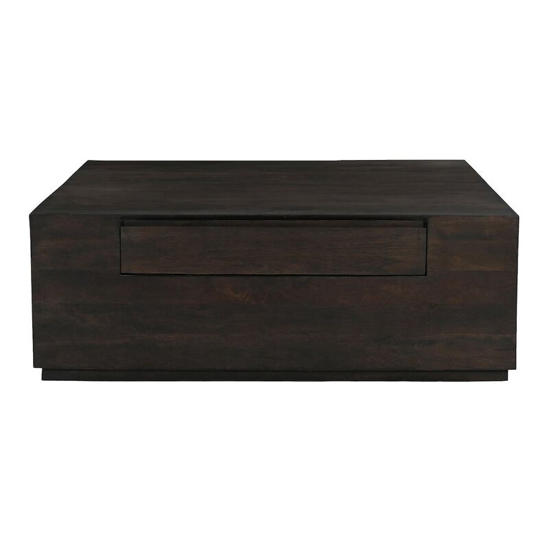 Flagstaff 48 Square Cocktail Table in Barista Brown with 2-Drawers