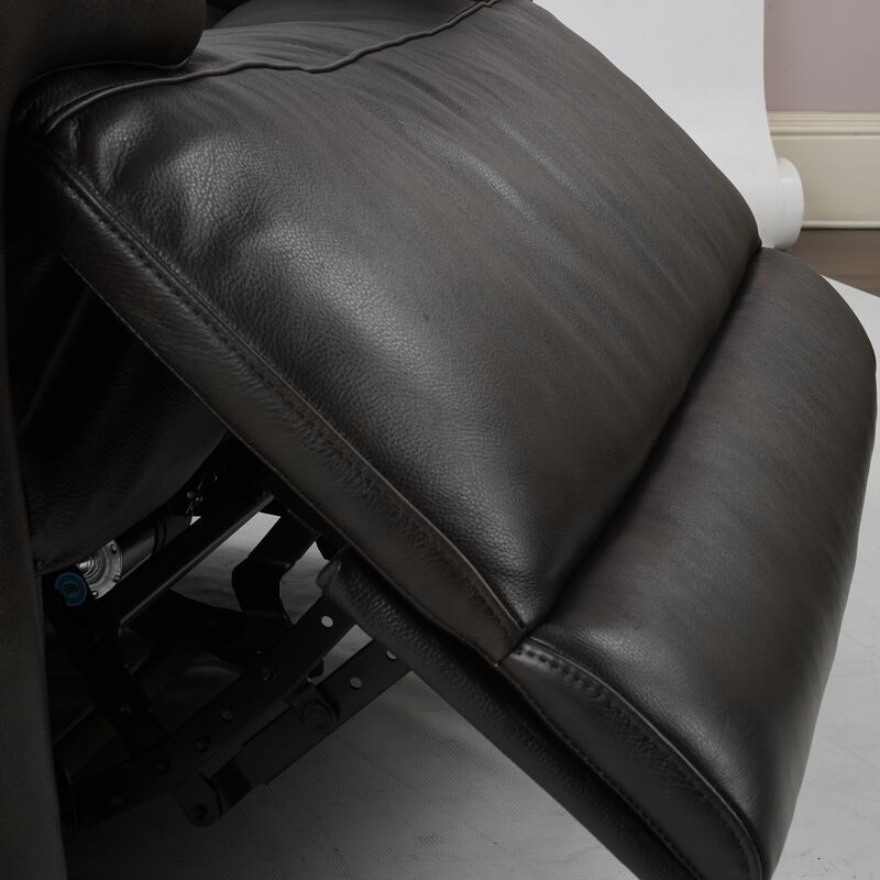 Trevor Triple Power Recliner Genuine Leather Glider Rock Recliner Chair Lumbar Support Adjustable Headrest USB & Type C Charge Port