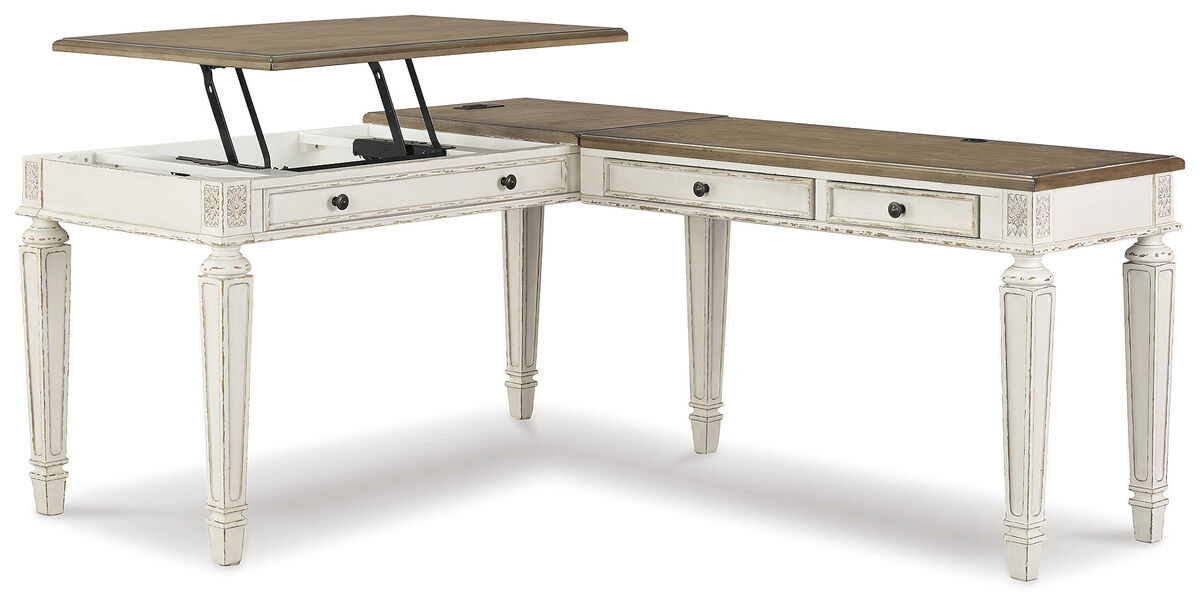 Realyn 2-Piece Home Office L-Shaped Lift Top Desk