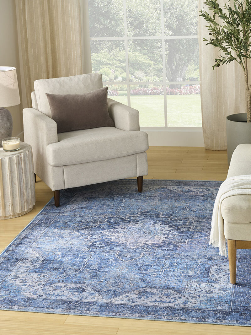 Nourison Washables NWB15 Blue 6' x 9' Rug