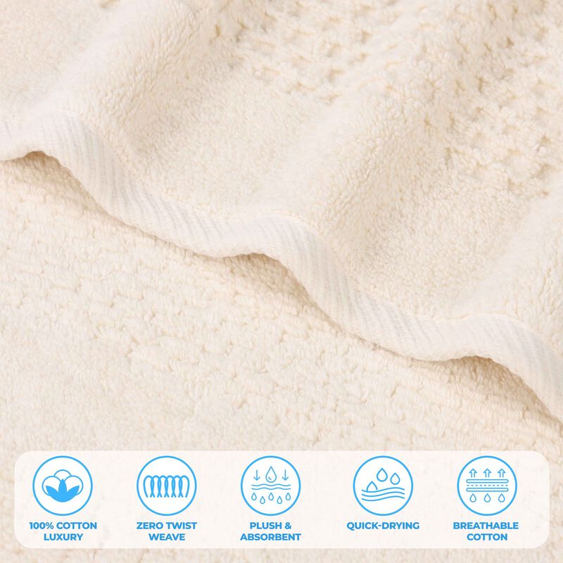 Soft Zero Twist Cotton Waffle Weave Hand Towel Set 6 Pack image number 2