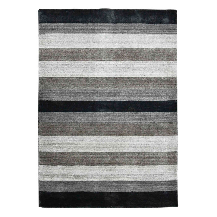 HomeRoots Wool Striped Hand Woven Area Rug