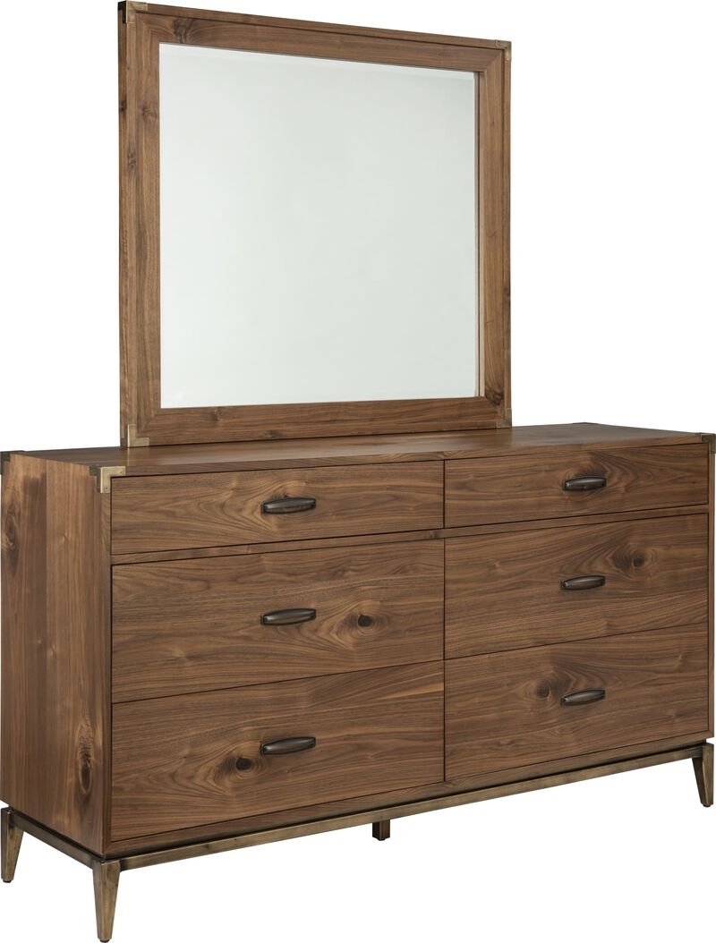 Adler Six Drawer Dresser in Natural Walnut