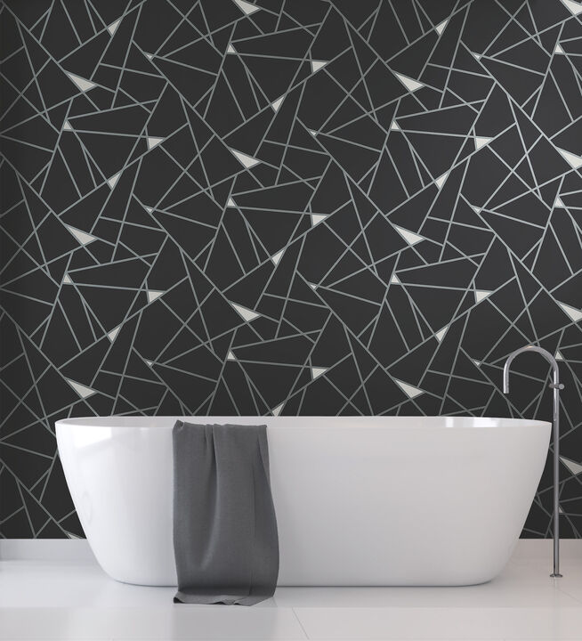 Prismatic Black & Silver Wallpaper