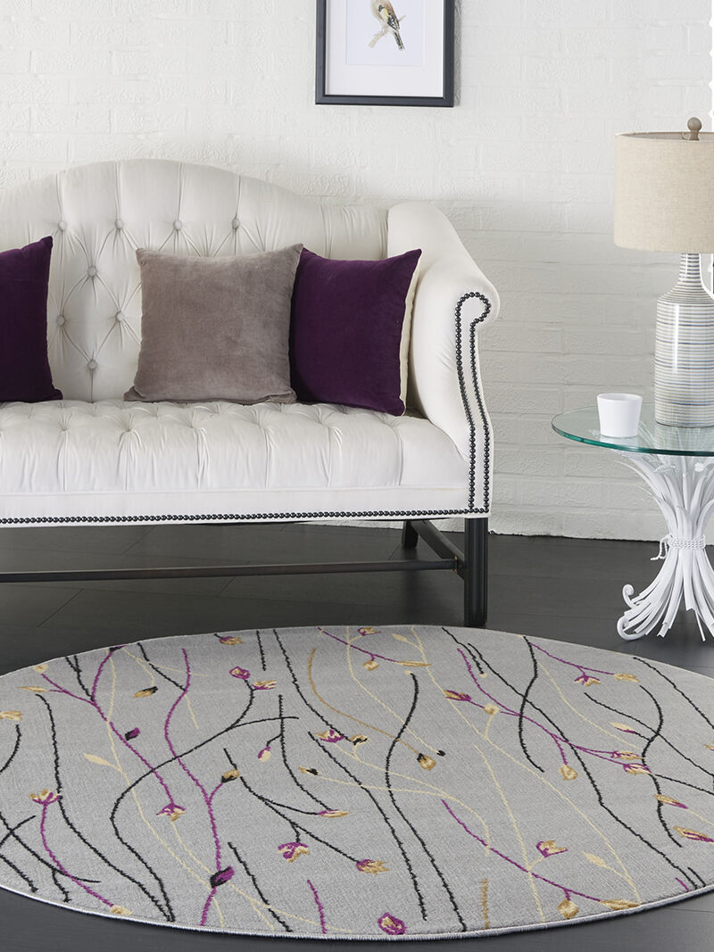 Grafix GRF15 Gray 5'3" x Round Rug