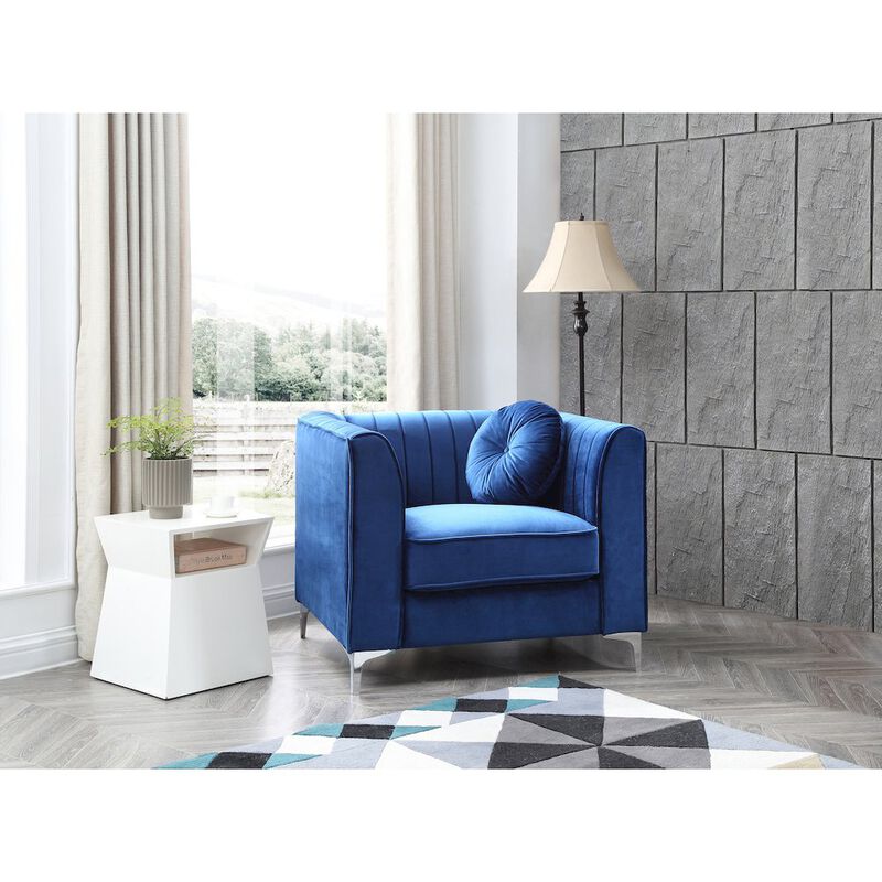 Glory Furniture Delray Accent Chair in Navy Blue Color